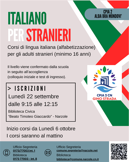 Corso di lingua Italiana per stranieri