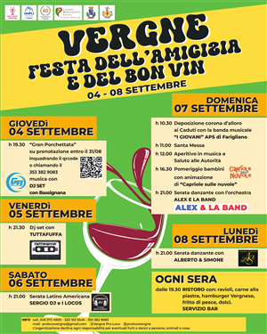 Festa dell'Amicizia e del Bon Vin a Vergne